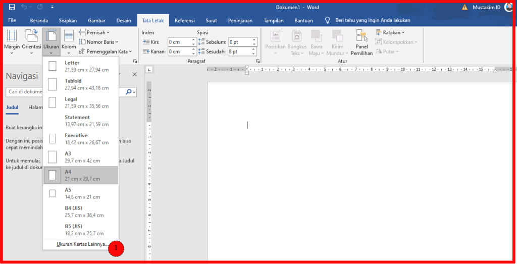 Cara Setting Ukuran Kertas F4 di Microsoft Word 2010-2013
